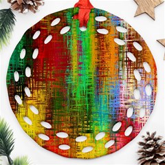 Color Abstract Background Textures Round Filigree Ornament (two Sides)