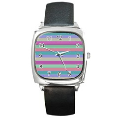 Backgrounds Pattern Lines Wall Square Metal Watch by Simbadda