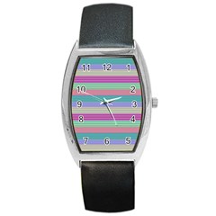 Backgrounds Pattern Lines Wall Barrel Style Metal Watch by Simbadda