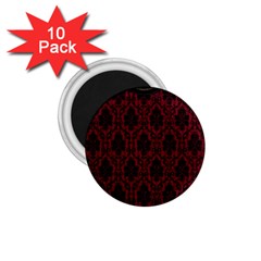 Elegant Black And Red Damask Antique Vintage Victorian Lace Style 1 75  Magnets (10 Pack)  by yoursparklingshop