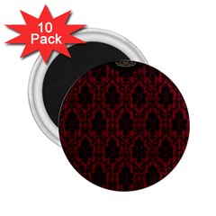 Elegant Black And Red Damask Antique Vintage Victorian Lace Style 2 25  Magnets (10 Pack)  by yoursparklingshop