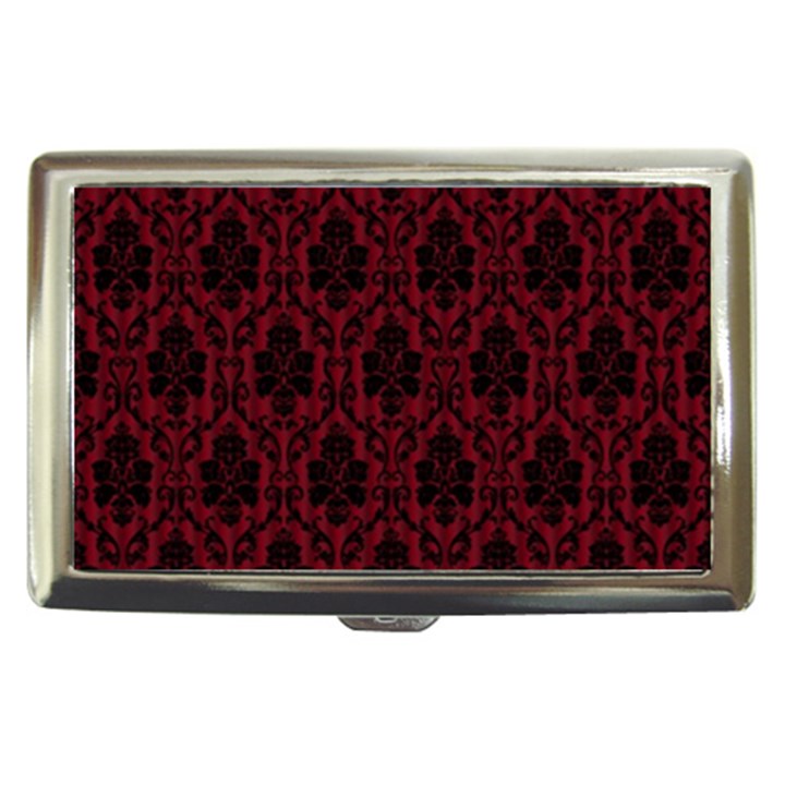 Elegant Black And Red Damask Antique Vintage Victorian Lace Style Cigarette Money Cases