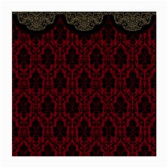 Elegant Black And Red Damask Antique Vintage Victorian Lace Style Medium Glasses Cloth by yoursparklingshop