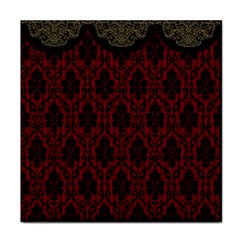 Elegant Black And Red Damask Antique Vintage Victorian Lace Style Face Towel by yoursparklingshop