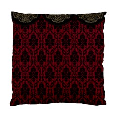 Elegant Black And Red Damask Antique Vintage Victorian Lace Style Standard Cushion Case (one Side) by yoursparklingshop