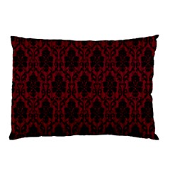 Elegant Black And Red Damask Antique Vintage Victorian Lace Style Pillow Case