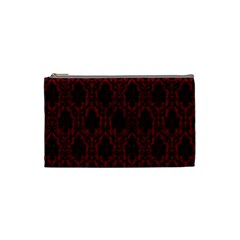 Elegant Black And Red Damask Antique Vintage Victorian Lace Style Cosmetic Bag (small)  by yoursparklingshop