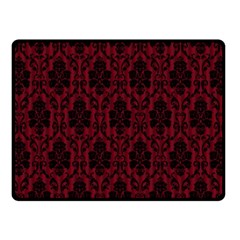 Elegant Black And Red Damask Antique Vintage Victorian Lace Style Fleece Blanket (small) by yoursparklingshop