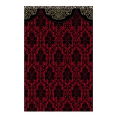 Elegant Black And Red Damask Antique Vintage Victorian Lace Style Shower Curtain 48  X 72  (small) 