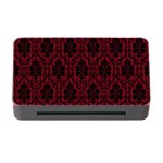 Elegant Black And Red Damask Antique Vintage Victorian Lace Style Memory Card Reader with CF Front