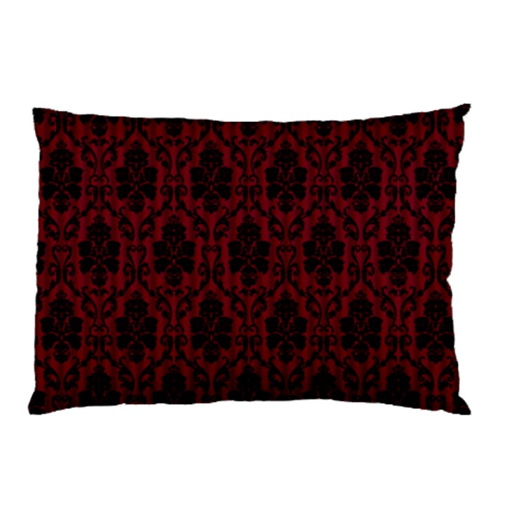 Elegant Black And Red Damask Antique Vintage Victorian Lace Style Pillow Case (Two Sides)