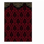 Elegant Black And Red Damask Antique Vintage Victorian Lace Style Large Garden Flag (Two Sides) Front