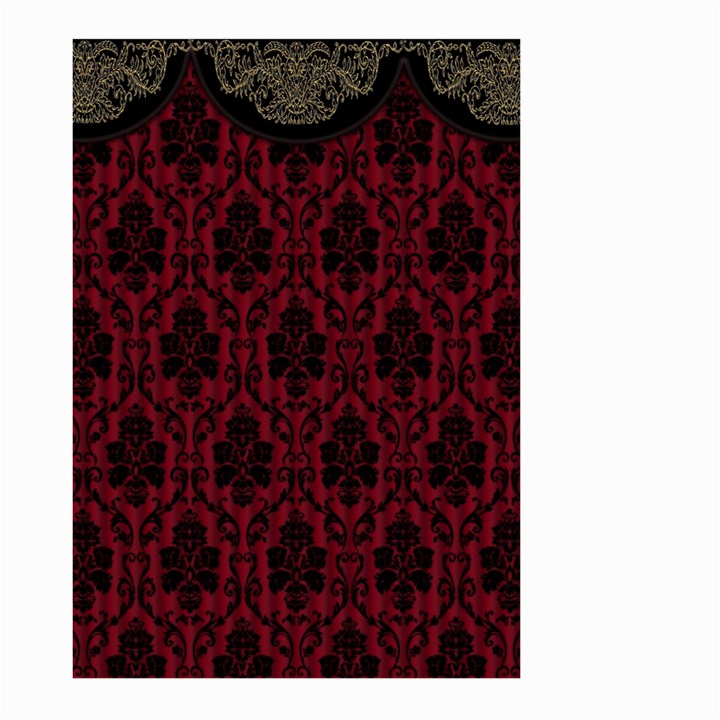 Elegant Black And Red Damask Antique Vintage Victorian Lace Style Large Garden Flag (Two Sides)