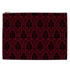 Elegant Black And Red Damask Antique Vintage Victorian Lace Style Cosmetic Bag (xxl)  by yoursparklingshop