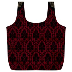 Elegant Black And Red Damask Antique Vintage Victorian Lace Style Full Print Recycle Bags (l)  by yoursparklingshop