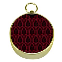 Elegant Black And Red Damask Antique Vintage Victorian Lace Style Gold Compasses by yoursparklingshop