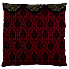 Elegant Black And Red Damask Antique Vintage Victorian Lace Style Standard Flano Cushion Case (one Side) by yoursparklingshop