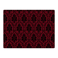 Elegant Black And Red Damask Antique Vintage Victorian Lace Style Double Sided Flano Blanket (mini) 