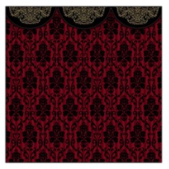 Elegant Black And Red Damask Antique Vintage Victorian Lace Style Large Satin Scarf (square) by yoursparklingshop