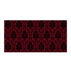 Elegant Black And Red Damask Antique Vintage Victorian Lace Style Satin Wrap