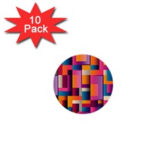 Abstract Background Geometry Blocks 1  Mini Buttons (10 Pack) 