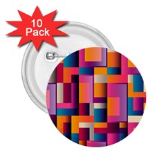 Abstract Background Geometry Blocks 2 25  Buttons (10 Pack) 