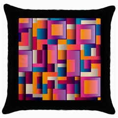 Abstract Background Geometry Blocks Throw Pillow Case (black) by Simbadda