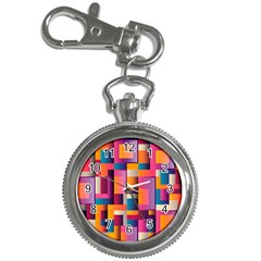 Abstract Background Geometry Blocks Key Chain Watches by Simbadda