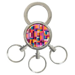 Abstract Background Geometry Blocks 3-ring Key Chains by Simbadda