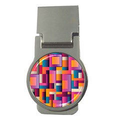 Abstract Background Geometry Blocks Money Clips (round) 