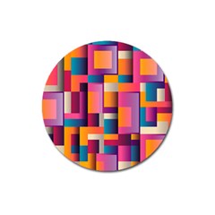 Abstract Background Geometry Blocks Magnet 3  (round) by Simbadda