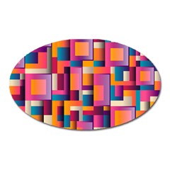 Abstract Background Geometry Blocks Oval Magnet by Simbadda