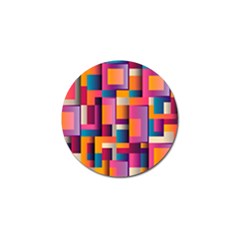 Abstract Background Geometry Blocks Golf Ball Marker by Simbadda