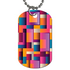 Abstract Background Geometry Blocks Dog Tag (two Sides) by Simbadda