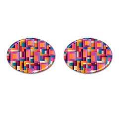 Abstract Background Geometry Blocks Cufflinks (oval) by Simbadda