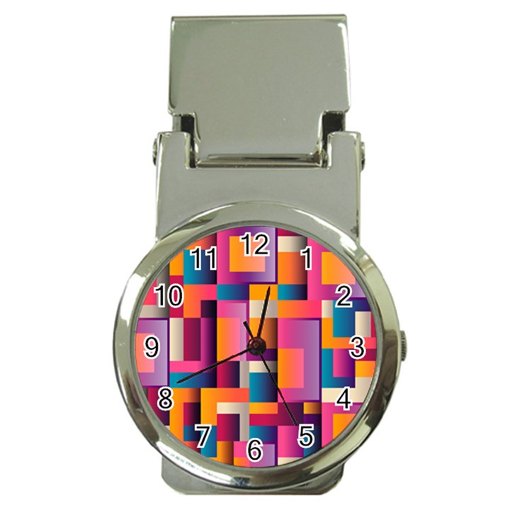 Abstract Background Geometry Blocks Money Clip Watches