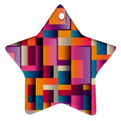 Abstract Background Geometry Blocks Star Ornament (two Sides) by Simbadda