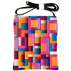 Abstract Background Geometry Blocks Shoulder Sling Bags by Simbadda