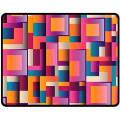 Abstract Background Geometry Blocks Fleece Blanket (medium)  by Simbadda