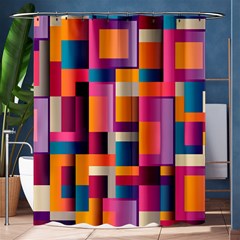 Abstract Background Geometry Blocks Shower Curtain 60  X 72  (medium)  by Simbadda