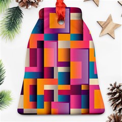 Abstract Background Geometry Blocks Bell Ornament (two Sides)