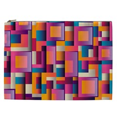 Abstract Background Geometry Blocks Cosmetic Bag (xxl)  by Simbadda