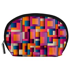 Abstract Background Geometry Blocks Accessory Pouches (large) 