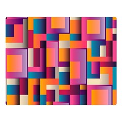 Abstract Background Geometry Blocks Double Sided Flano Blanket (large) 