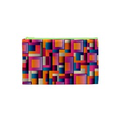 Abstract Background Geometry Blocks Cosmetic Bag (xs) by Simbadda