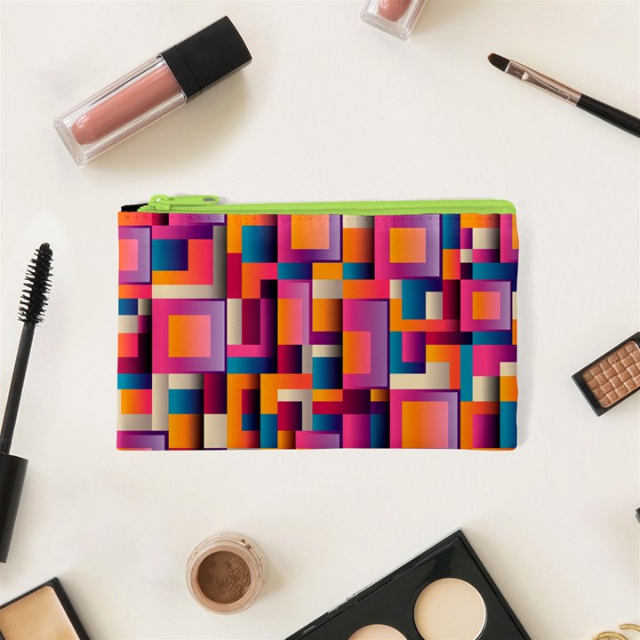 Abstract Background Geometry Blocks Cosmetic Bag (XS)