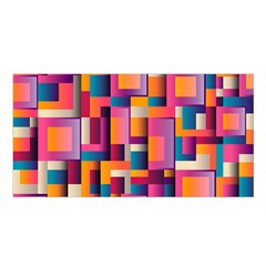 Abstract Background Geometry Blocks Satin Shawl