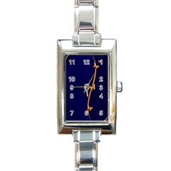 Greeting Card Invitation Blue Rectangle Italian Charm Watch