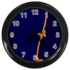 Greeting Card Invitation Blue Wall Clocks (black) by Simbadda