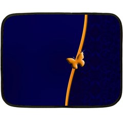 Greeting Card Invitation Blue Fleece Blanket (mini)